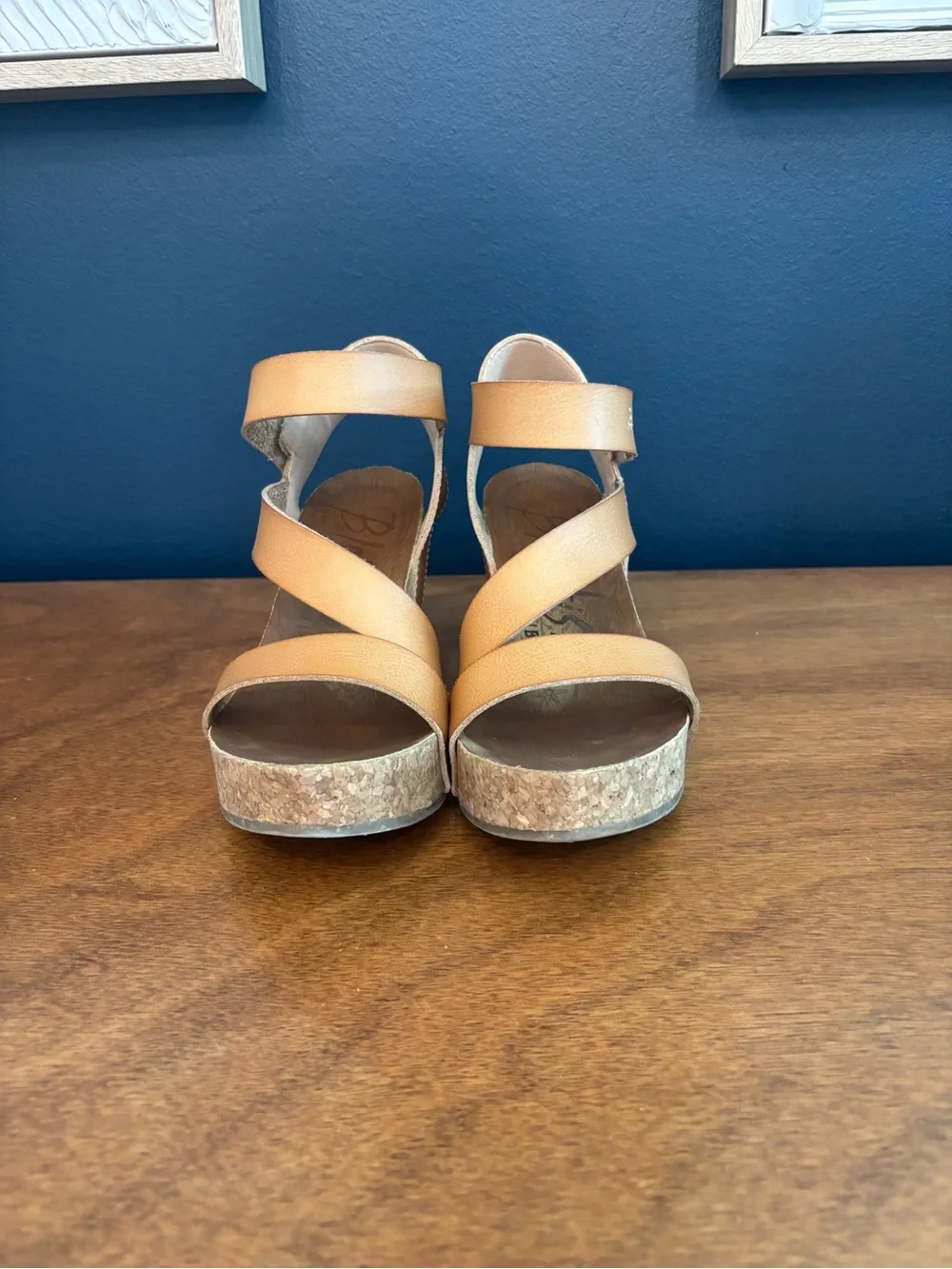 Women’s Tan Cork Platform Wedge Sandals